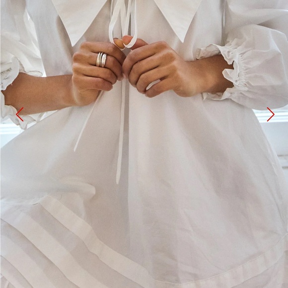 Lisa Says Gah White Sailor-Collar Ruffled Mini Dress - Picture 2 of 4